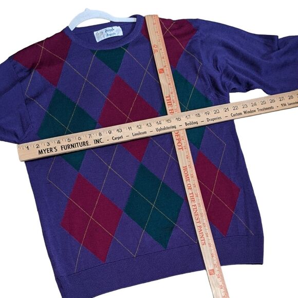 Pringle of Scotland Harrods argyle washable lightweight lambswool sweater flaw M - Picture 3 of 11
